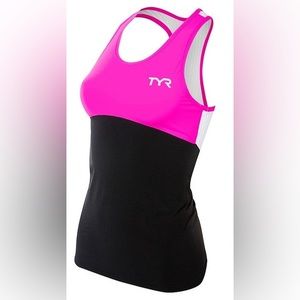 NWOT TYR Women's Carbon Triathlon Tank Pink Black Size Small